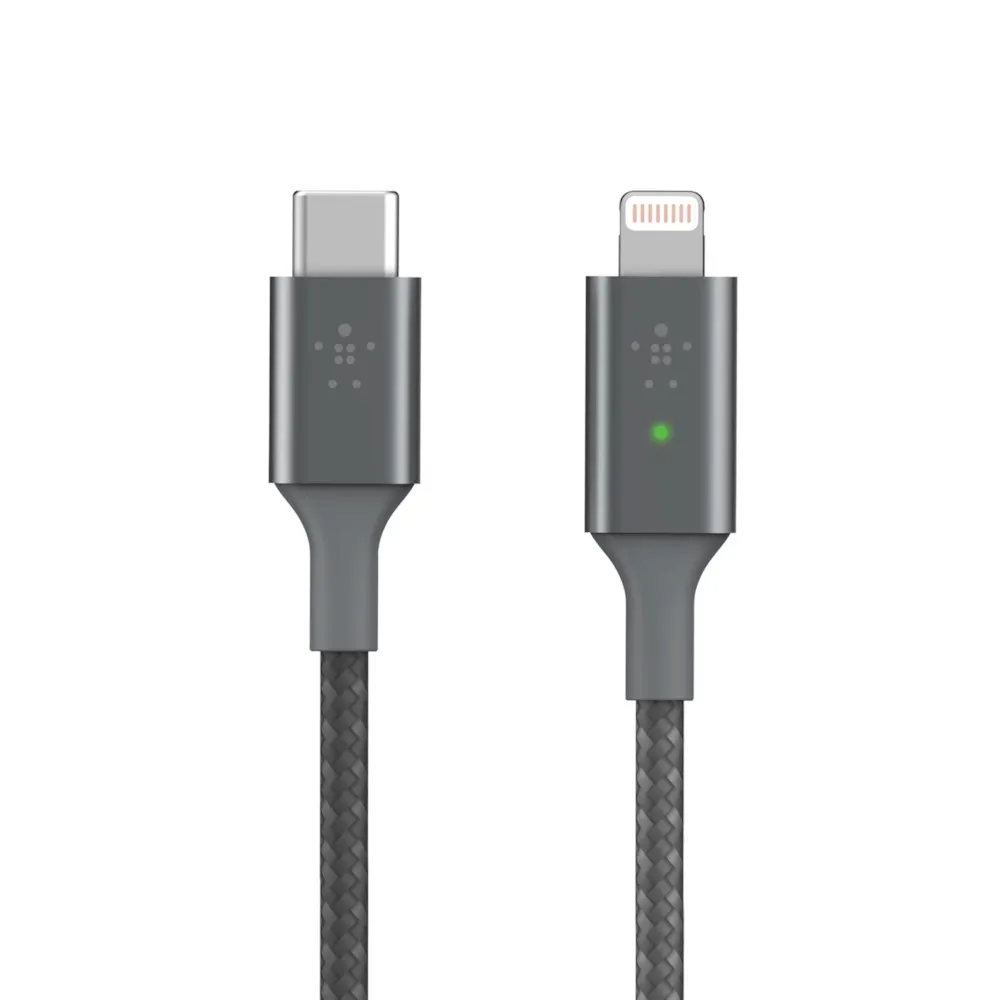 Smart LED USB-C to Lightning Cable, Grey