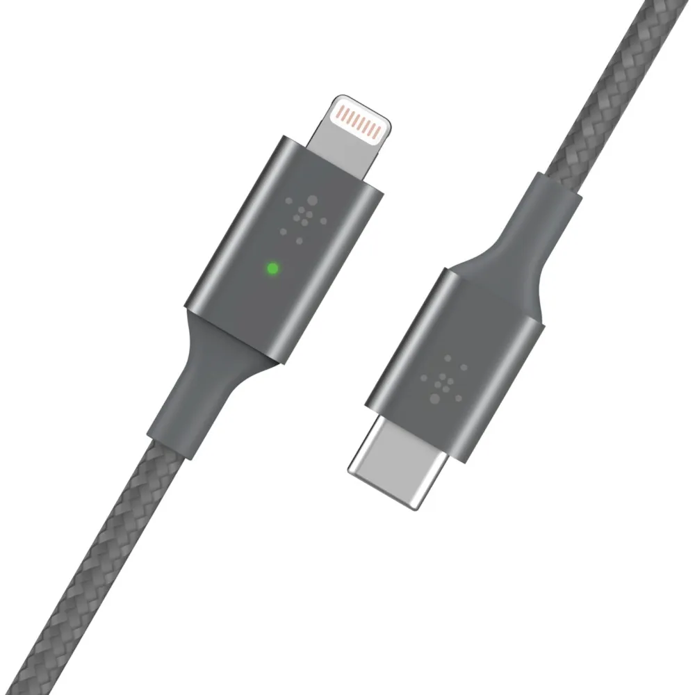 Smart LED USB-C to Lightning Cable, Grey