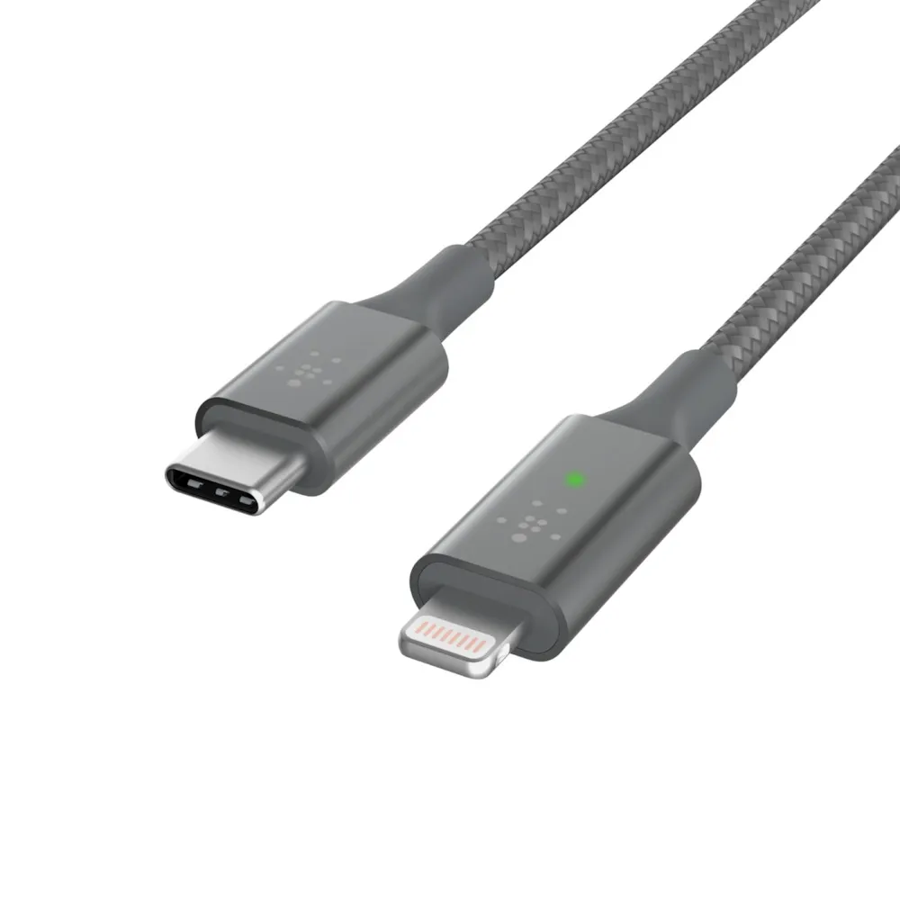 Smart LED USB-C to Lightning Cable, Grey