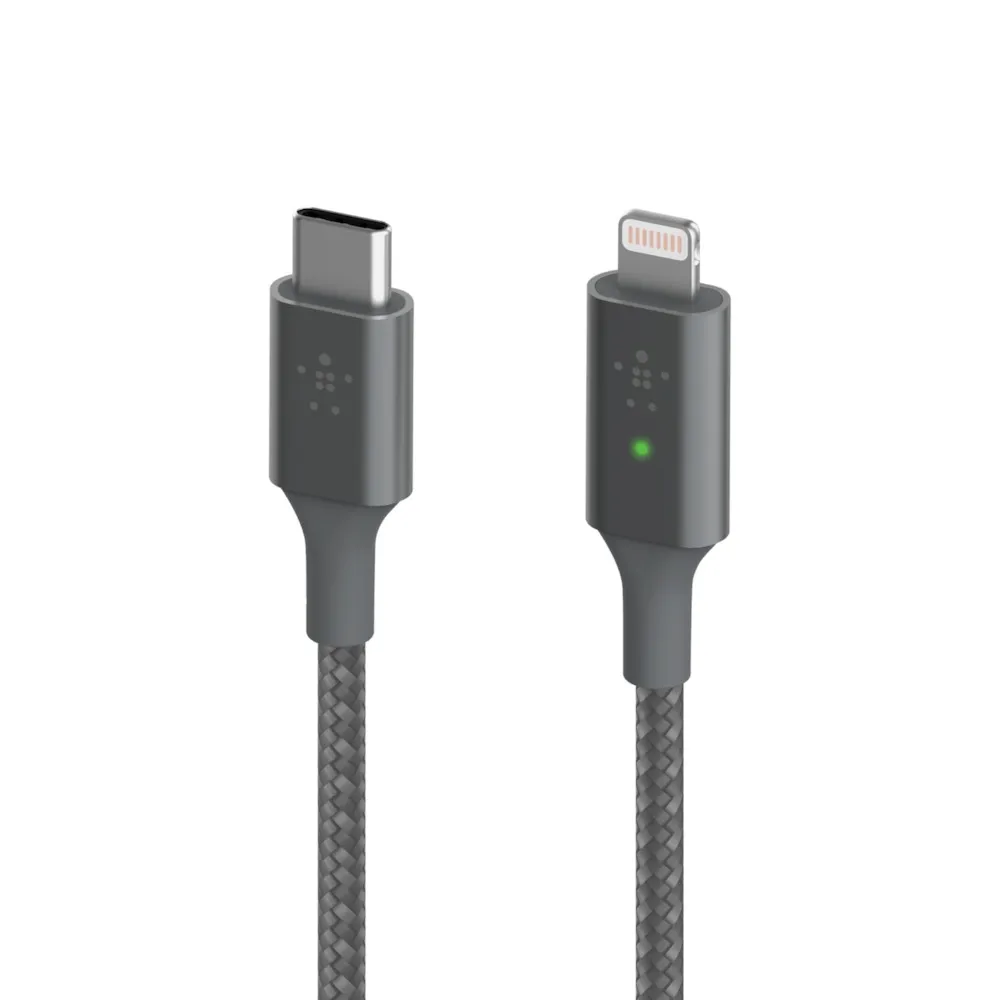 Smart LED USB-C to Lightning Cable, Grey