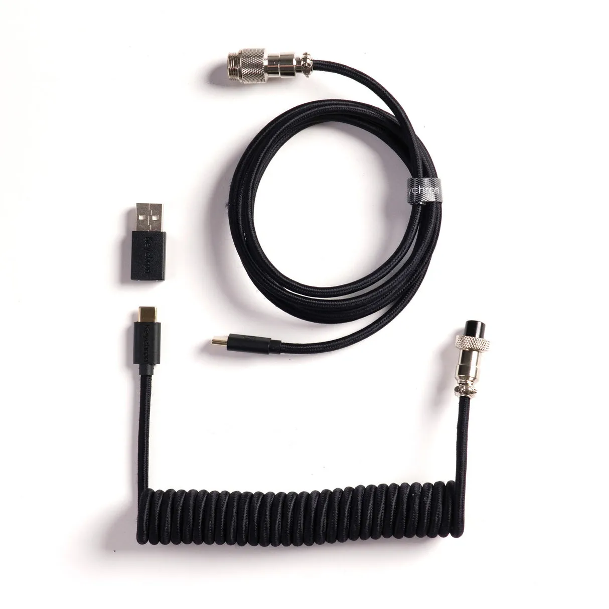 KEYCHRON CAB-49 USB-C &ndash; USB-A -kaapeli, 1,76 m, musta