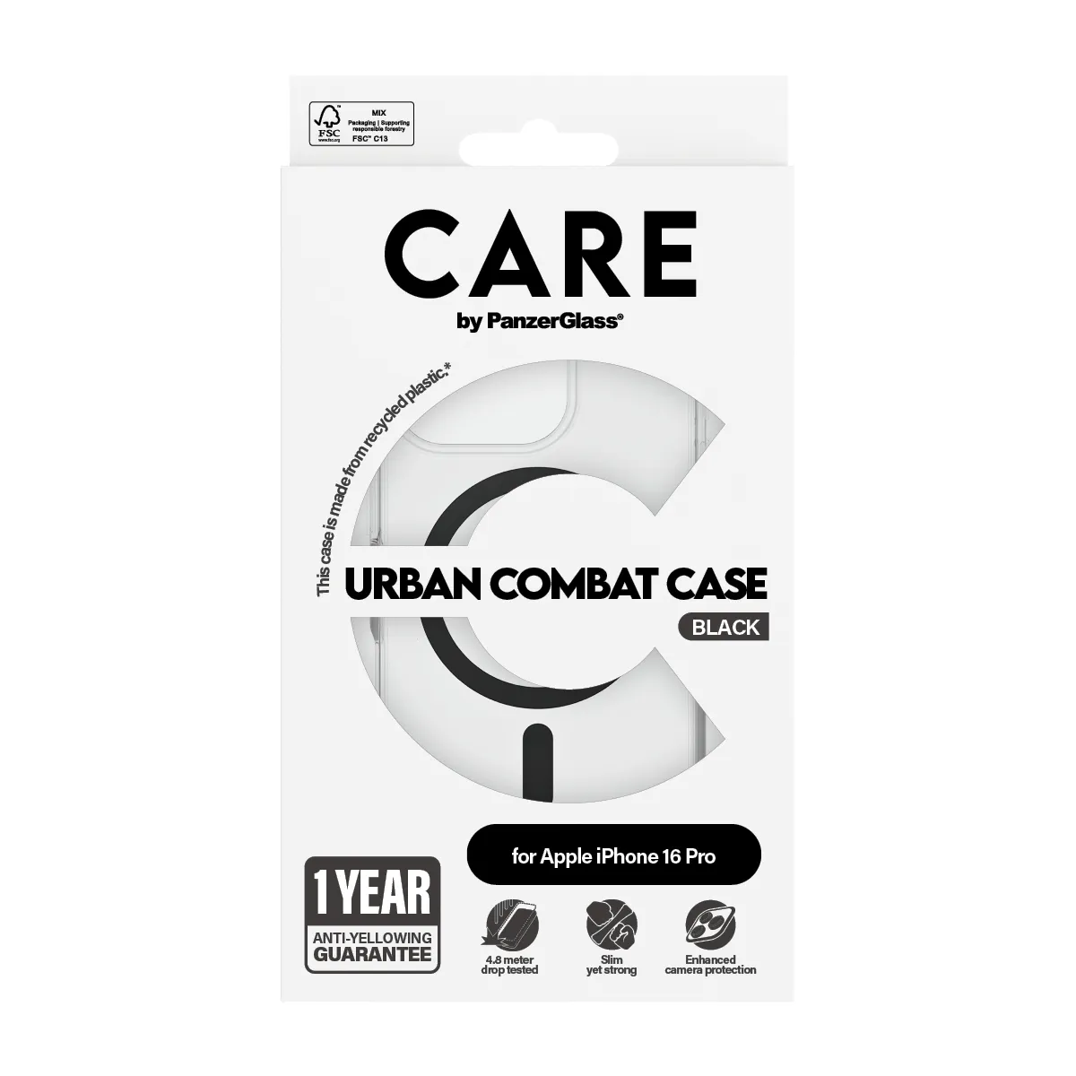 Care by PanzerGlass iPhone 16 Pro MagSafe Urban Combat skal, Svart