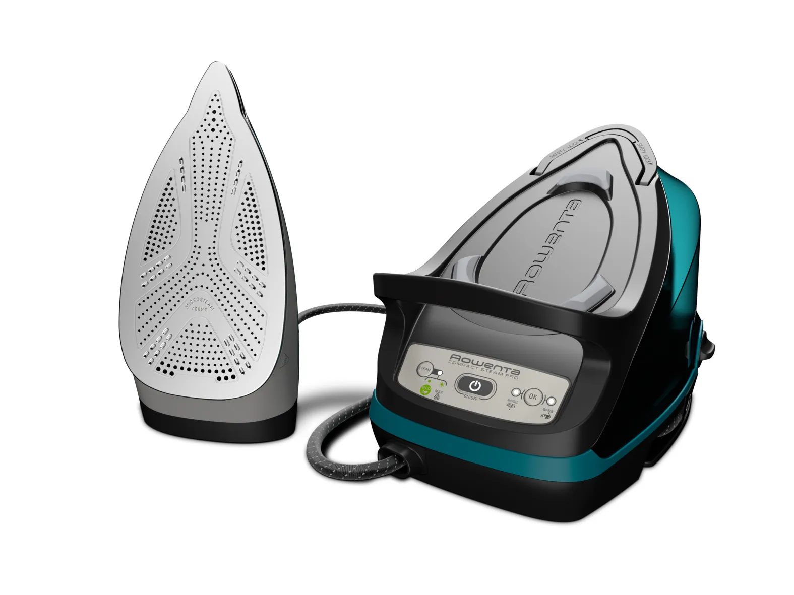 Rowenta Compact Steam Pro DG7623, steam ironing station (black / blue)