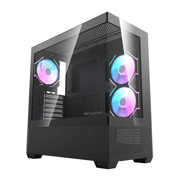 DARKFLASH DS900 Air Midi-Tower Case with window and RGB lighting, Black