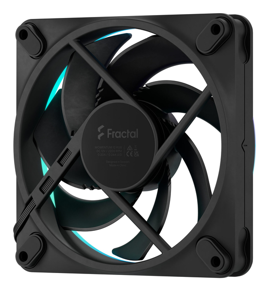 Fractal Design Momentum 12 RGB - chassi fläkt, svart, 3st