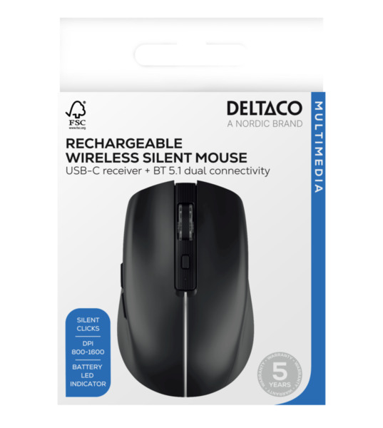 DELTACO MS-816 -langaton hiiri, musta