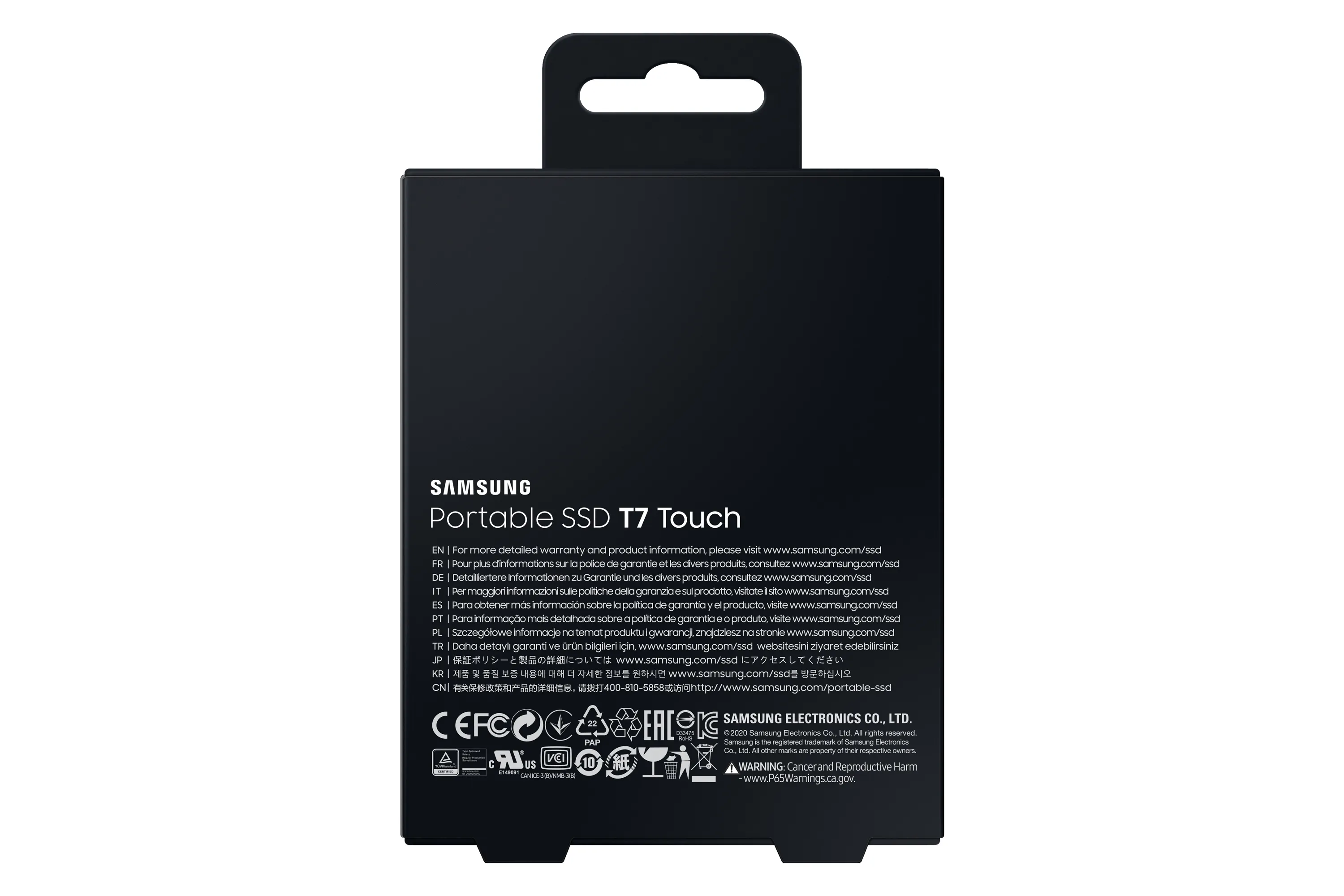 Samsung T7 Touch 1TB USB-C - External SSD, Black