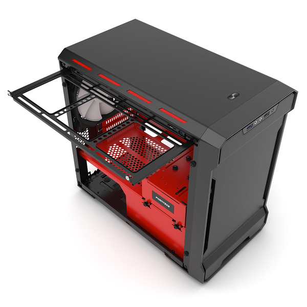 Phanteks Enthoo Evolv iTX Tempered Glass. RGB LED Black/Red