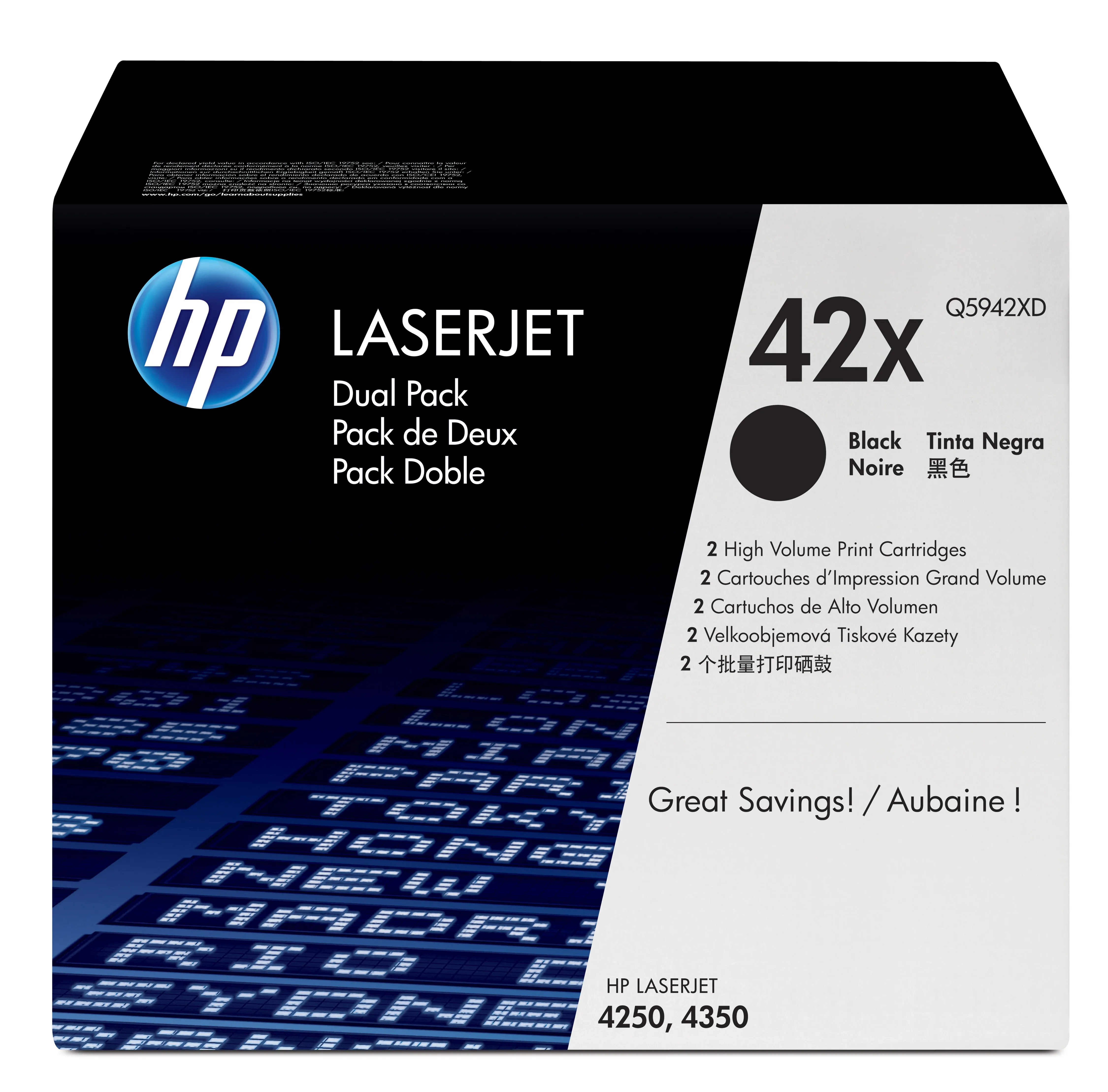 HP LaserJet Q5942XD Laser toner kit, Black, 2 pcs