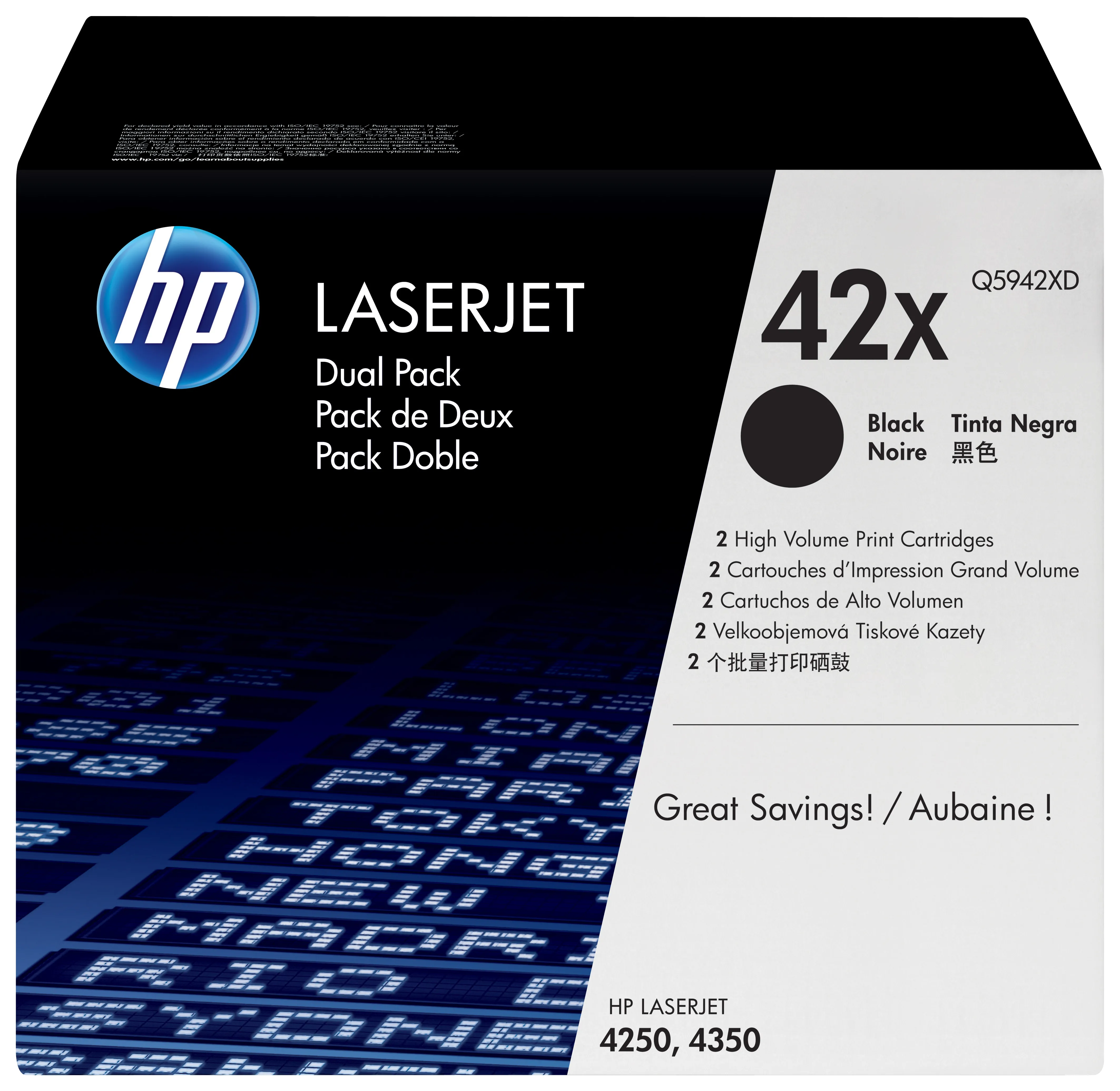 HP LaserJet Q5942XD -laserv&auml;rikasettipakkaus, musta, 2 kpl