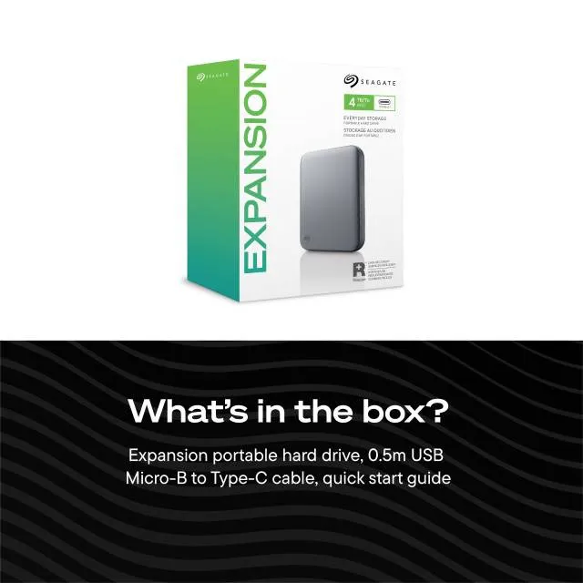 Seagate Expansion Refresh 2TB External SSD with USB 3.2 Gen 1 (Micro-USB B), Portable, Black