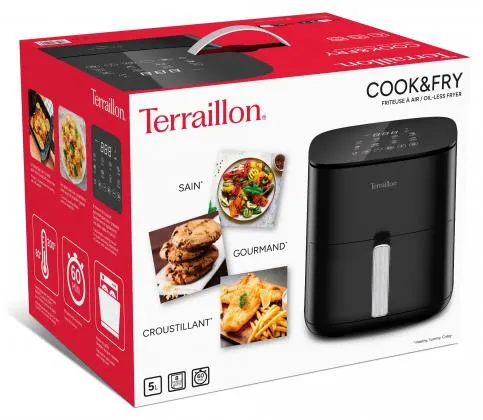 Terraillon Airfryer Cook & Fry TER15425, 5L, 1500W, air fryer, Black