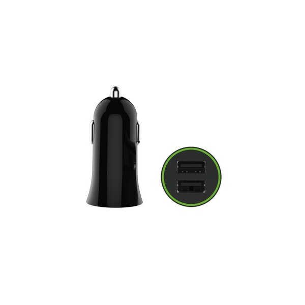 Autolaturi 12W 2xUSB-A, musta