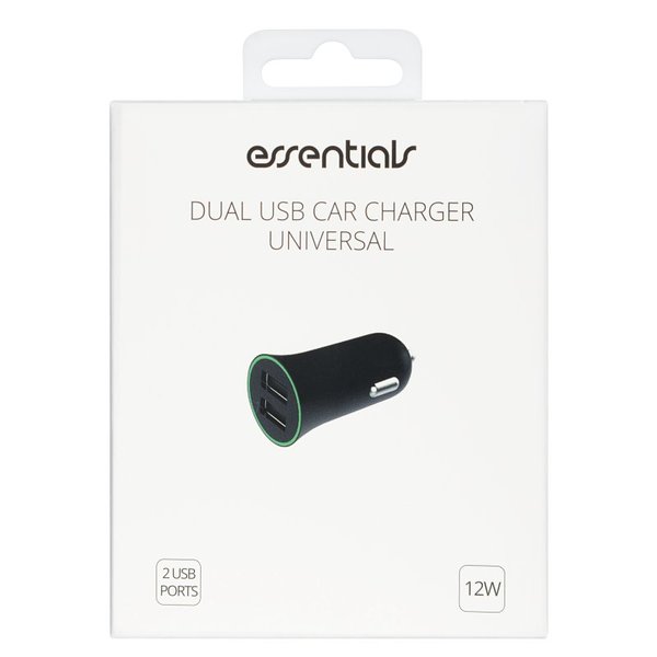 Autolaturi 12W 2xUSB-A, musta