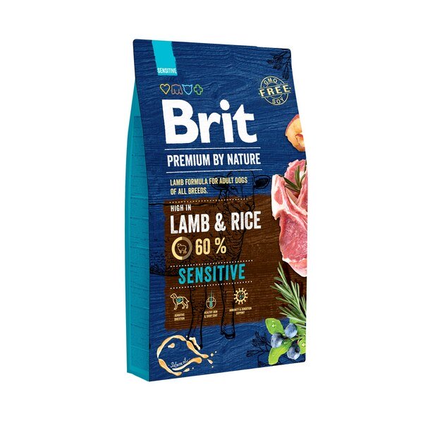 Brit Premium by Nature Sensitive Lamb &amp; Rice, Koiran kuivaruoka, Adult, 8 kg