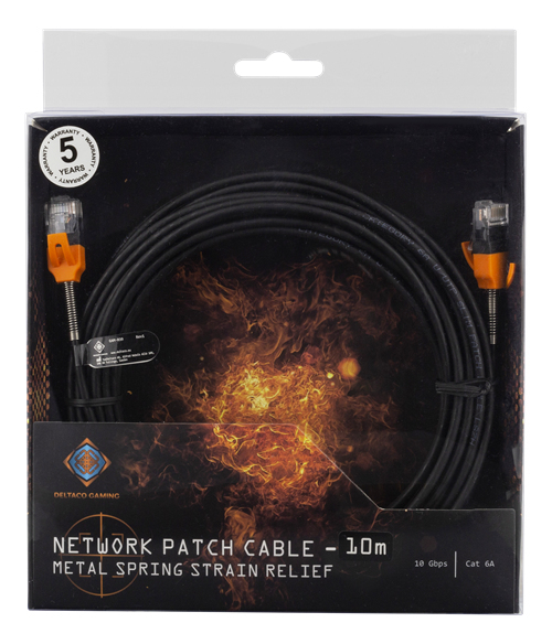Deltaco Gaming Cat6a U/UTP - network cable, 10 m, Black