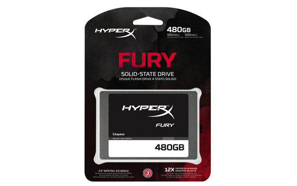 KINGSTON 480GB HyperX FURY SSD SATA3 6Gb/s 2.5in 7mm height w/Adapter