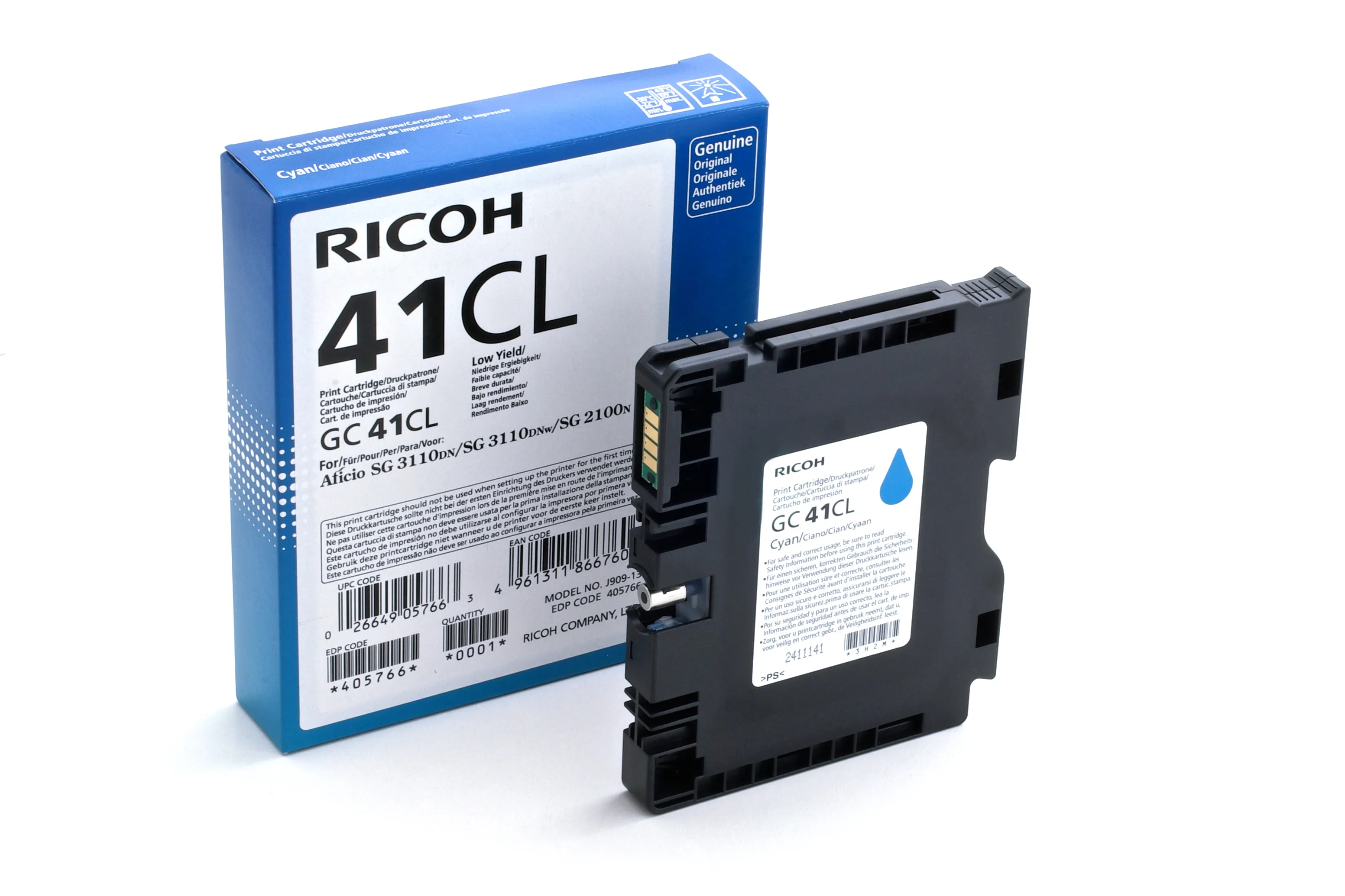 Ricoh GC41CL ink cartridge, Cyan