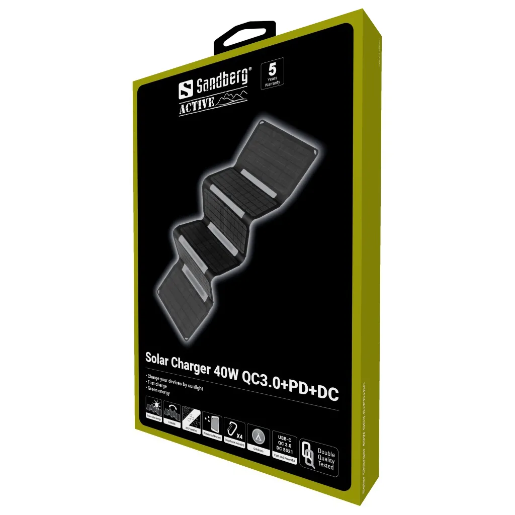 Sandberg Solar Charger 40W  - solar panel, Black