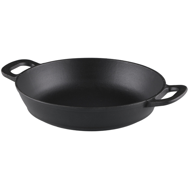 Mustang 603438 Cast Iron Wok Pan, 30 cm, Black