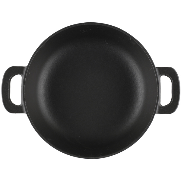 Mustang 603438 Cast Iron Wok Pan, 30 cm, Black