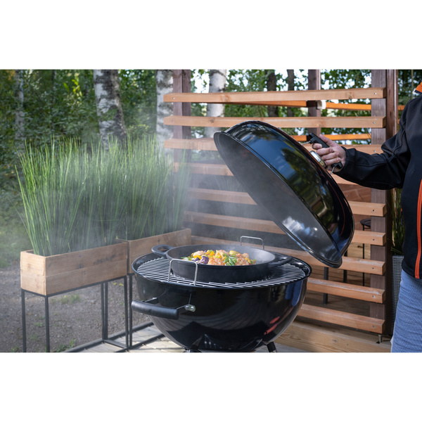 Mustang 603438 Cast Iron Wok Pan, 30 cm, Black