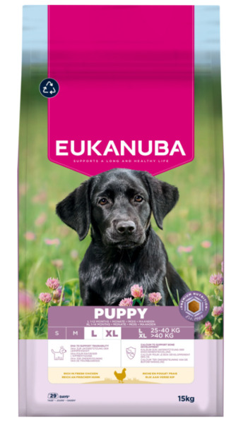 Eukanuba Puppy L/XL Breed Chicken, Koiran kuivaruoka, 15 kg
