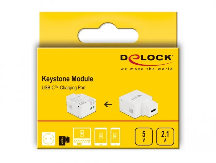 Delock Keystone Module USB Type-C Charging Port 2.1 A white