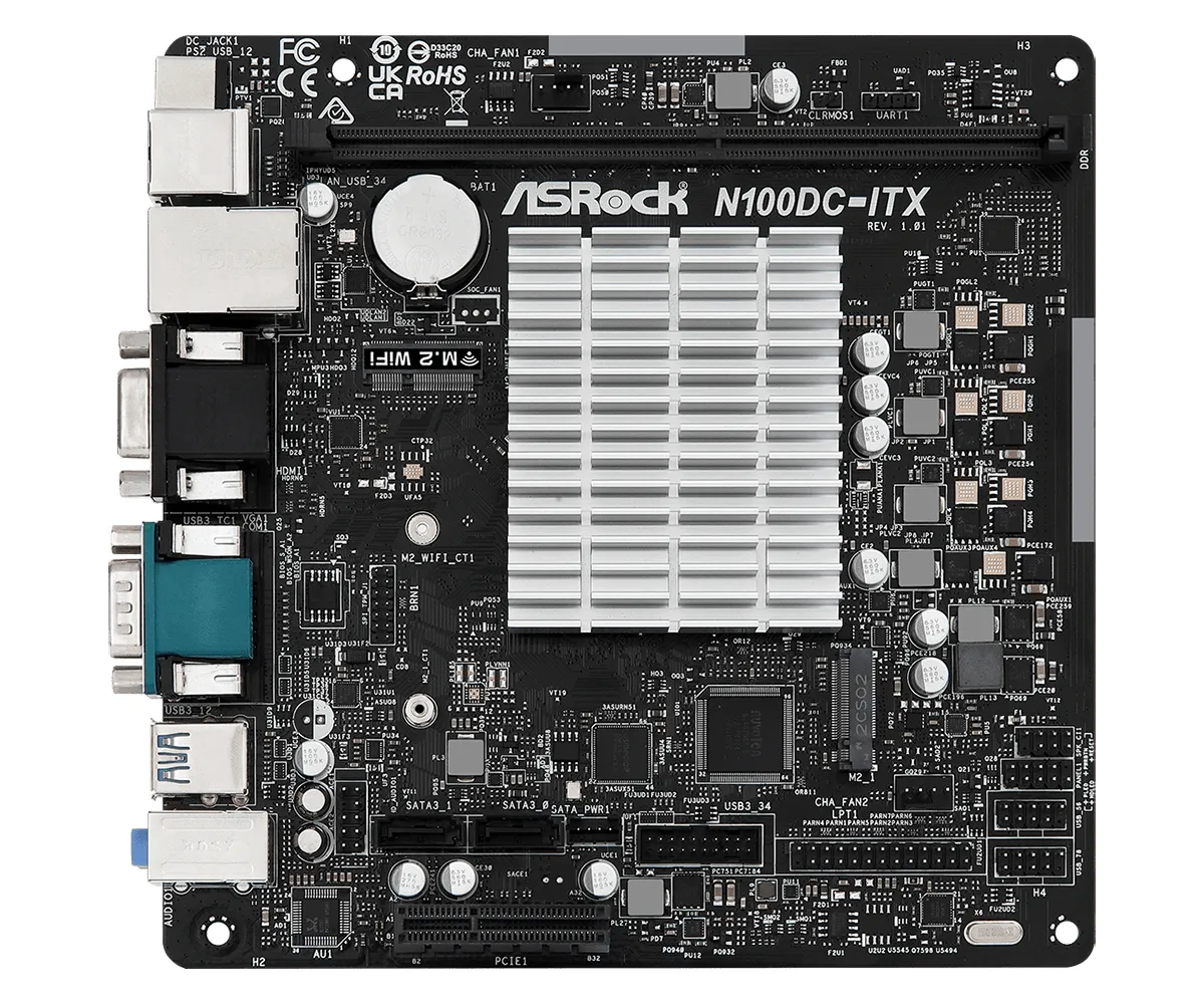 ASRock N100DC-ITX Intel N100 Mini-ITX-emolevy