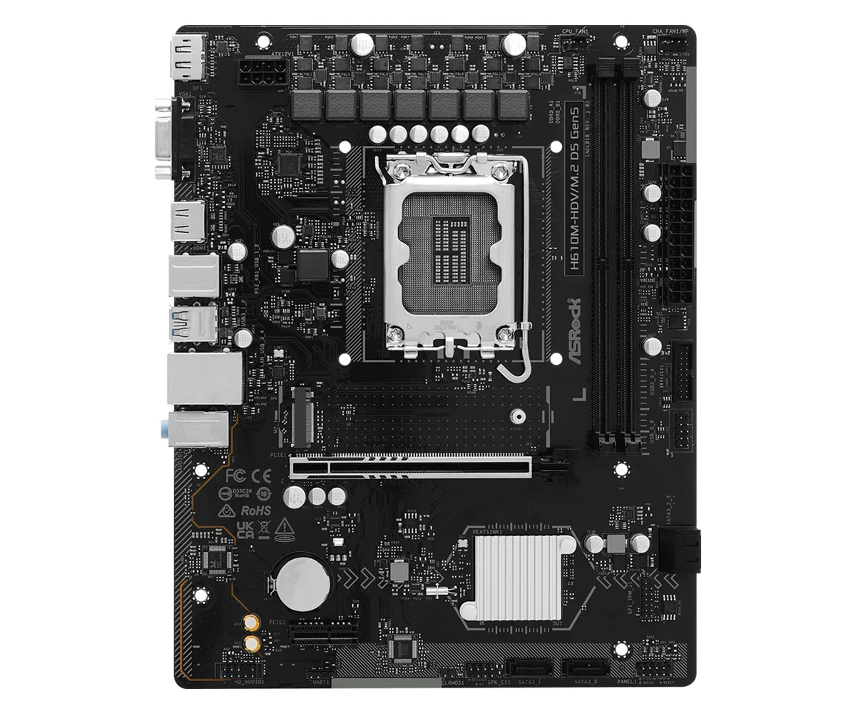 ASRock H610M-HDV/M.2 D5 GEN5 LGA1700 mATX Motherboard