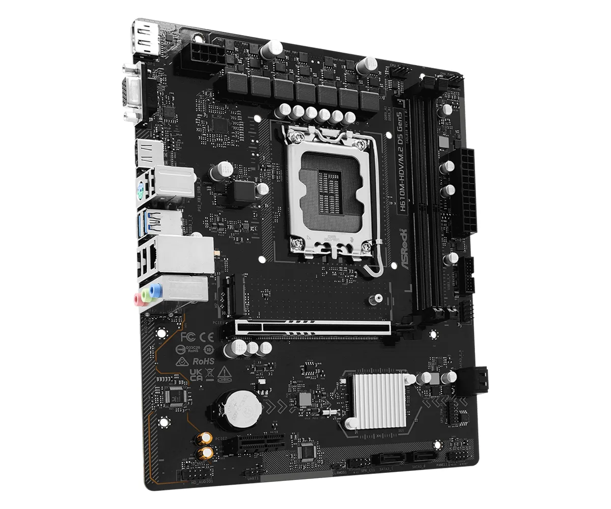 ASRock H610M-HDV/M.2 D5 GEN5 LGA1700 mATX Motherboard