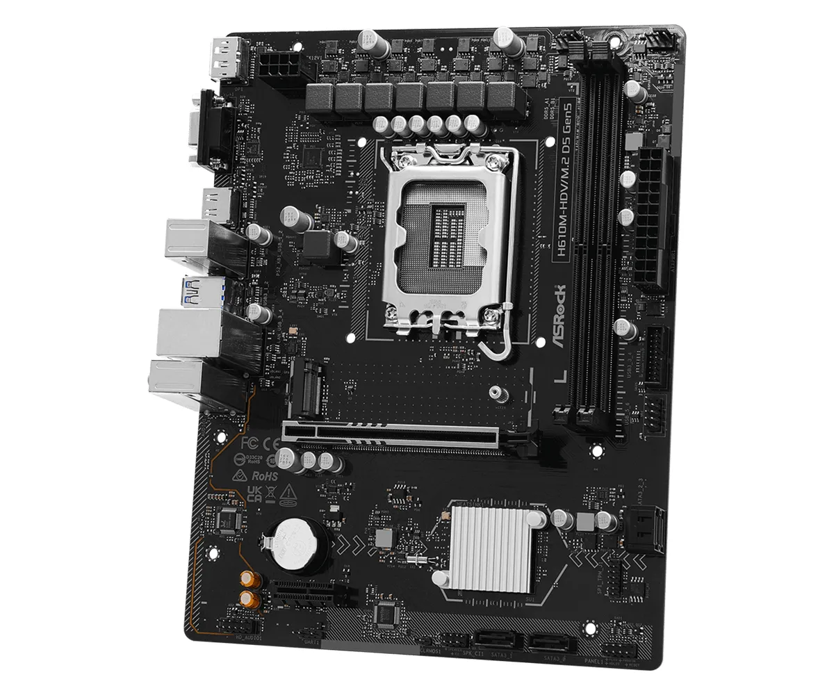 ASRock H610M-HDV/M.2 D5 GEN5 LGA1700 mATX Motherboard