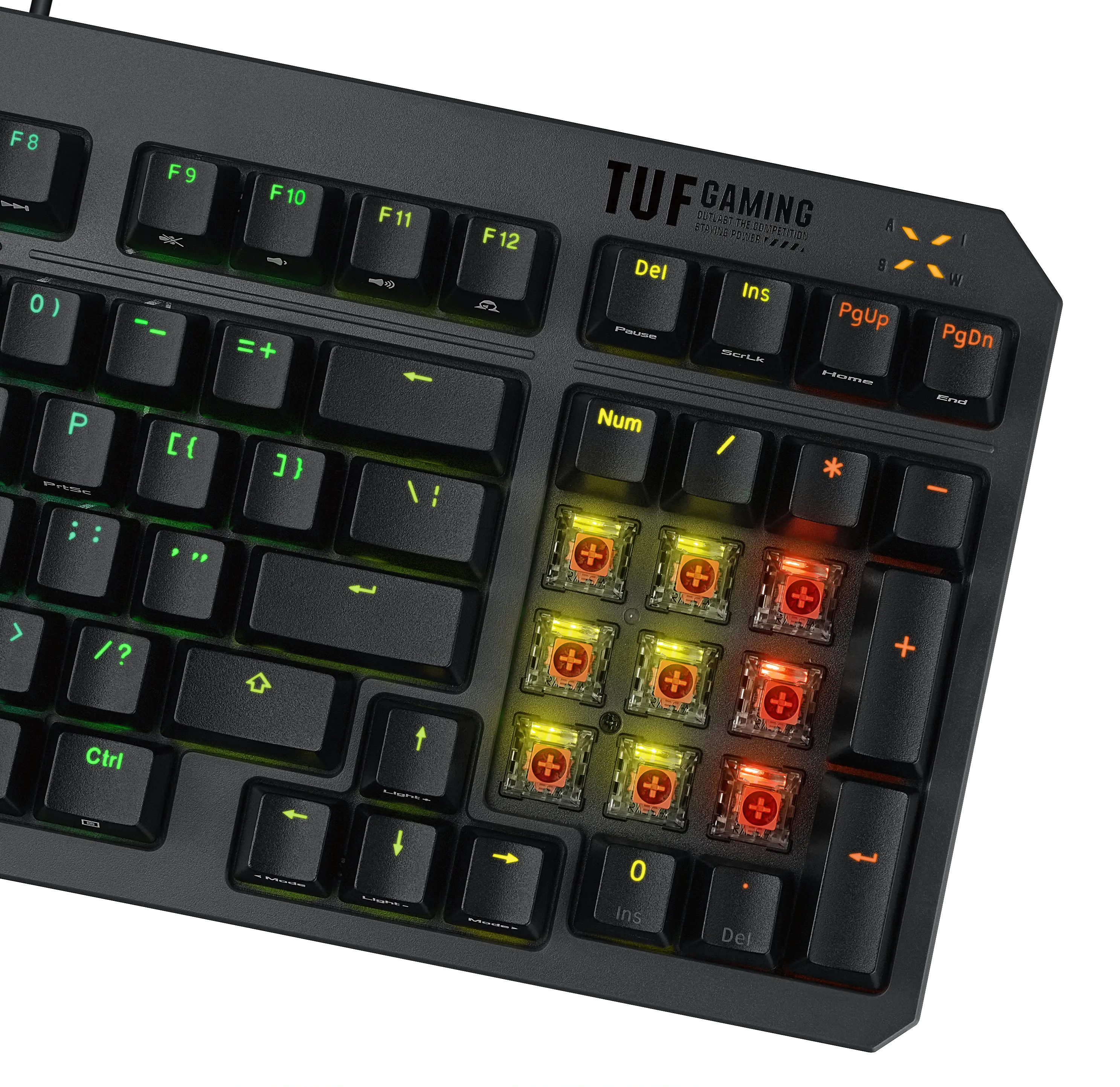 ASUS TUF Gaming K3 Gen II Mechanical Ergonomic Gaming Keyboard, Optical-mechanical, Black