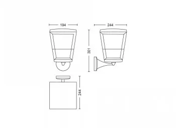 Philips HUE ECONIC WACA EU UP WALL LANTERN BLACK