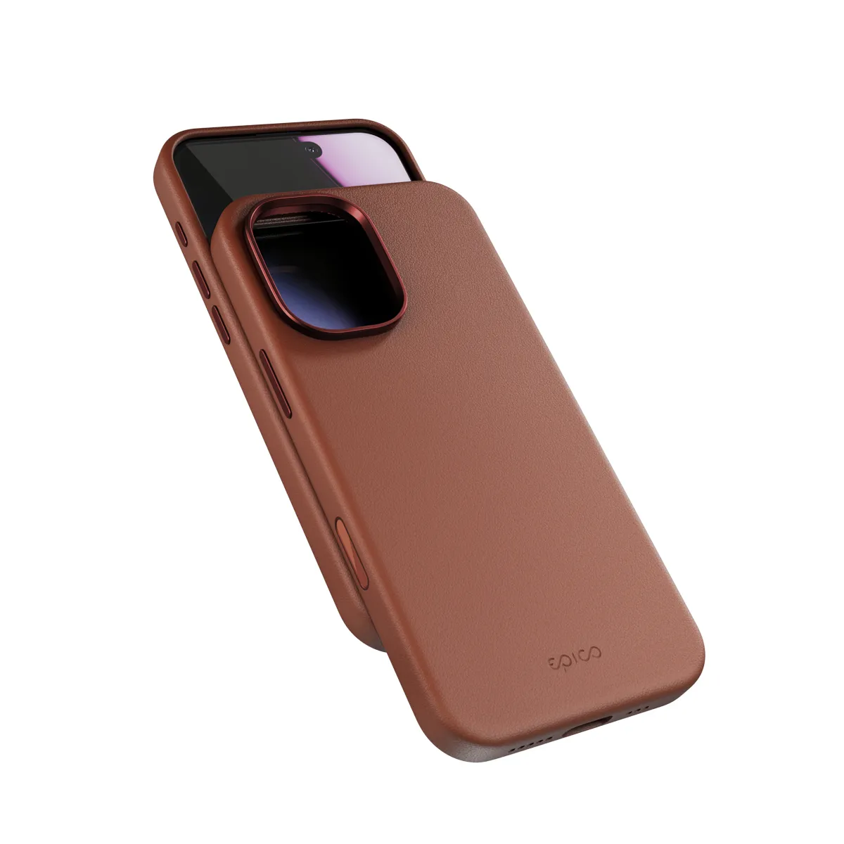 Epico Leather Pro Mag+ Case iPhone 17 Qi2  &amp;  MagSafe yhteensopiva, ruskea