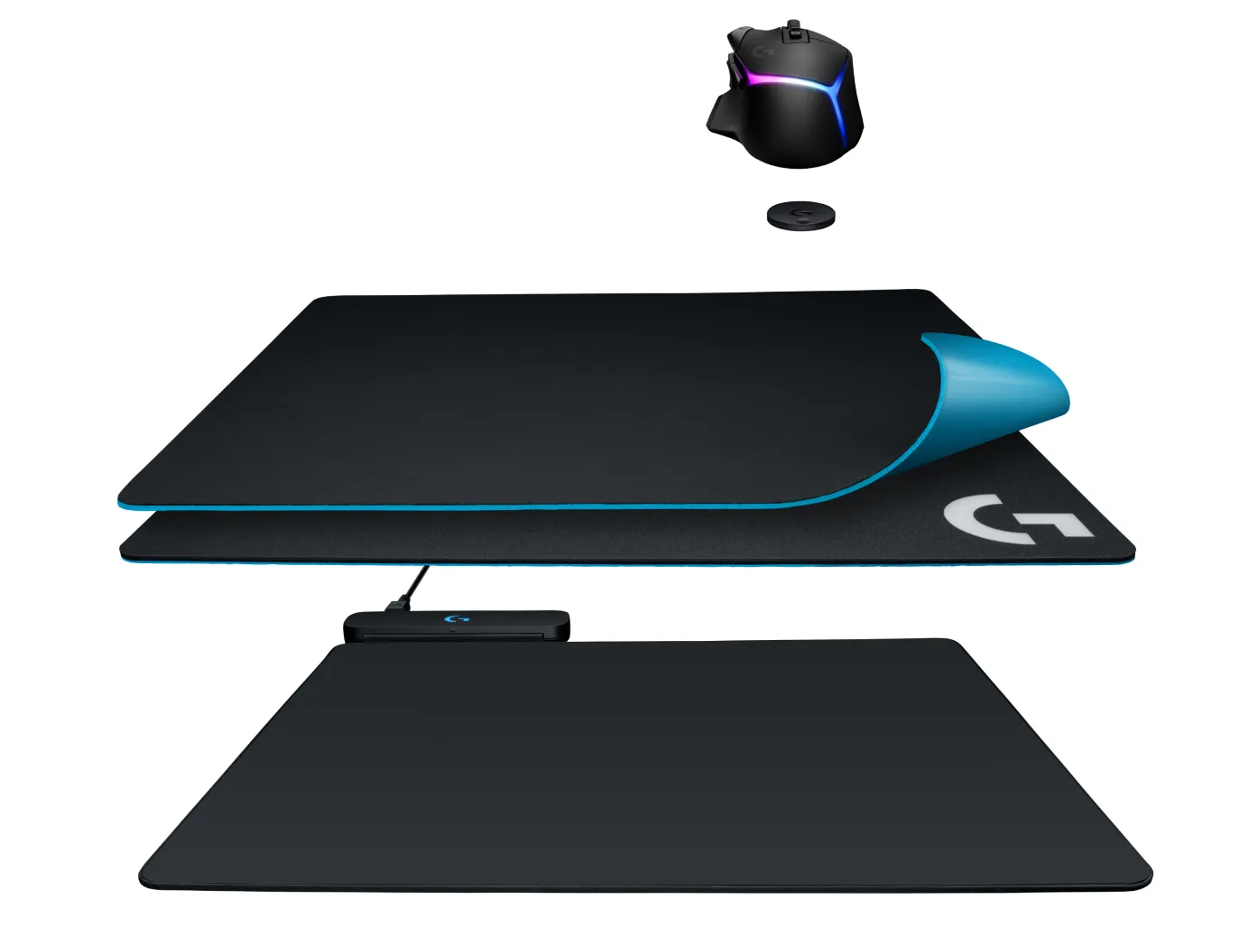 Logitech PowerPlay RGB Gaming Mousepad with Wireless Charger, 320x275 mm, Black