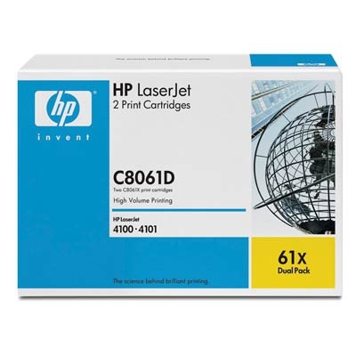 HP LaserJet C8061X Dual Pack Black Print Cartridges for LJ 4100/mfp, up to 10,000 pages each