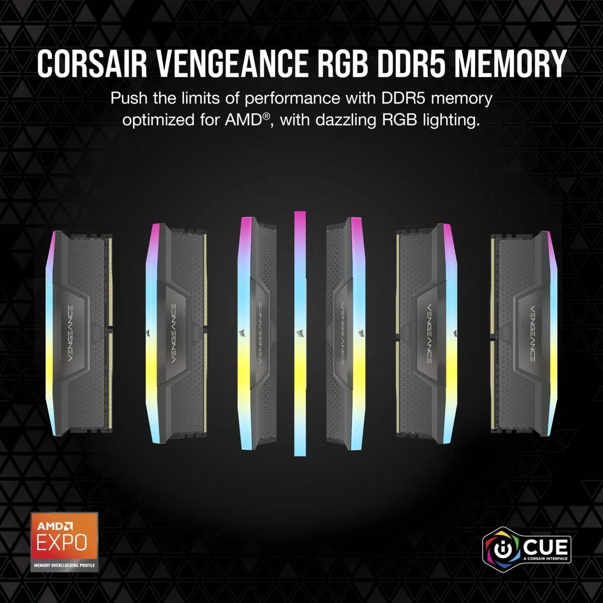 Corsair Vengeance RGB AMD EXPO 64GB (4 x 16GB) DDR5 5600 MHz, CL36 - memory, Black