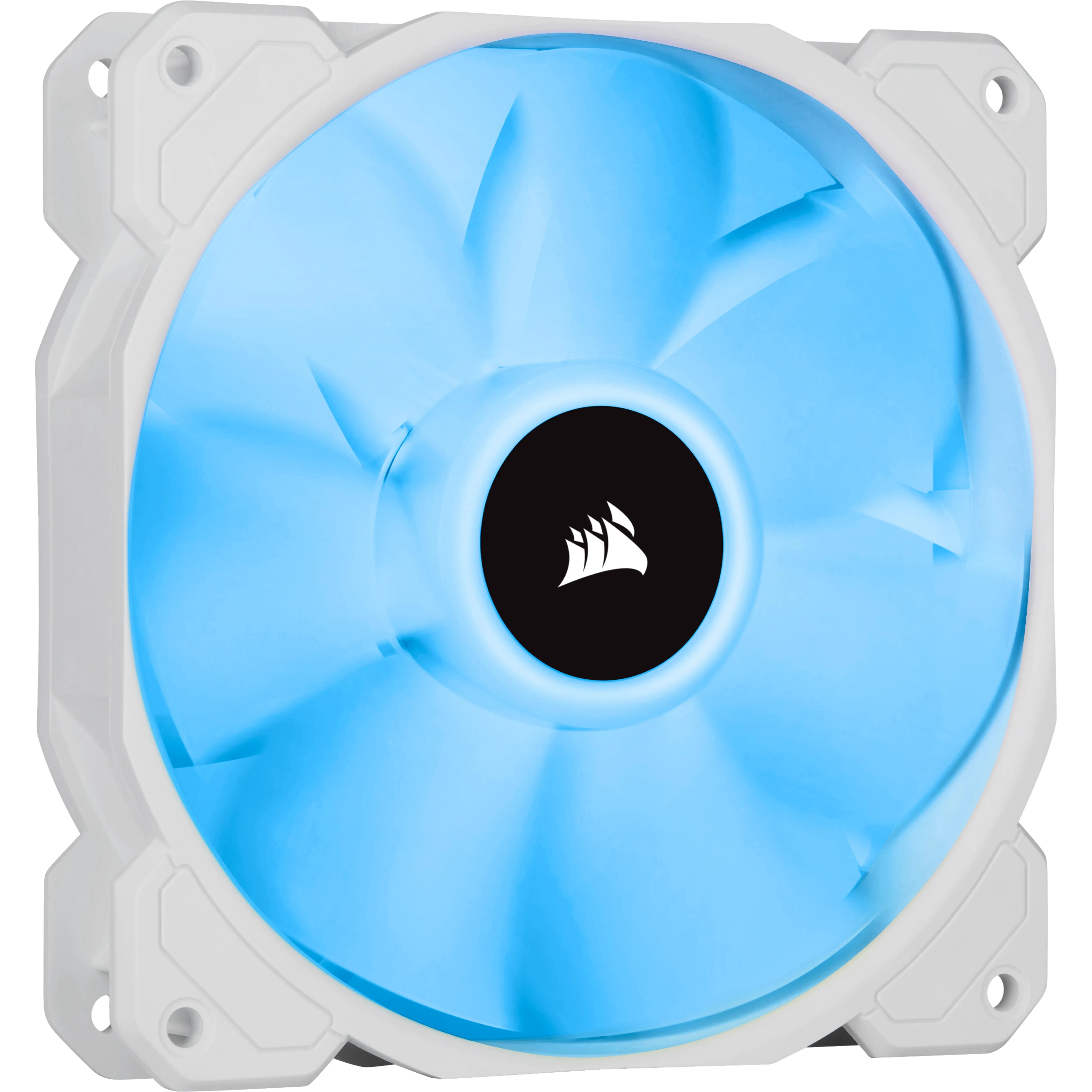 Corsair White SP120 RGB Elite RGB Led Fan 120mm, w/ AirGuide + Lightning Node CORE, 3-Pack