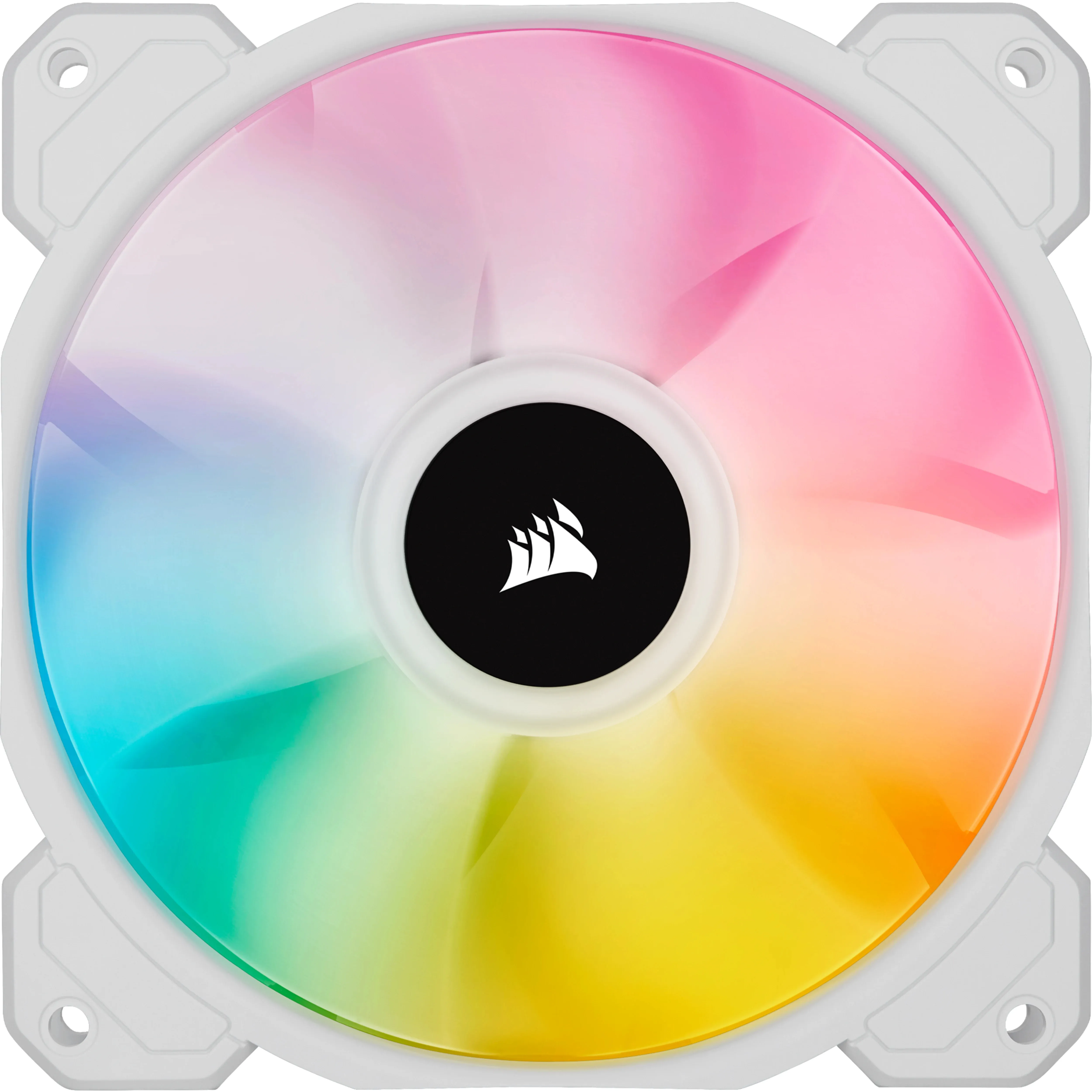 Corsair White SP120 RGB Elite RGB Led Fan 120mm, w/ AirGuide + Lightning Node CORE, 3-Pack