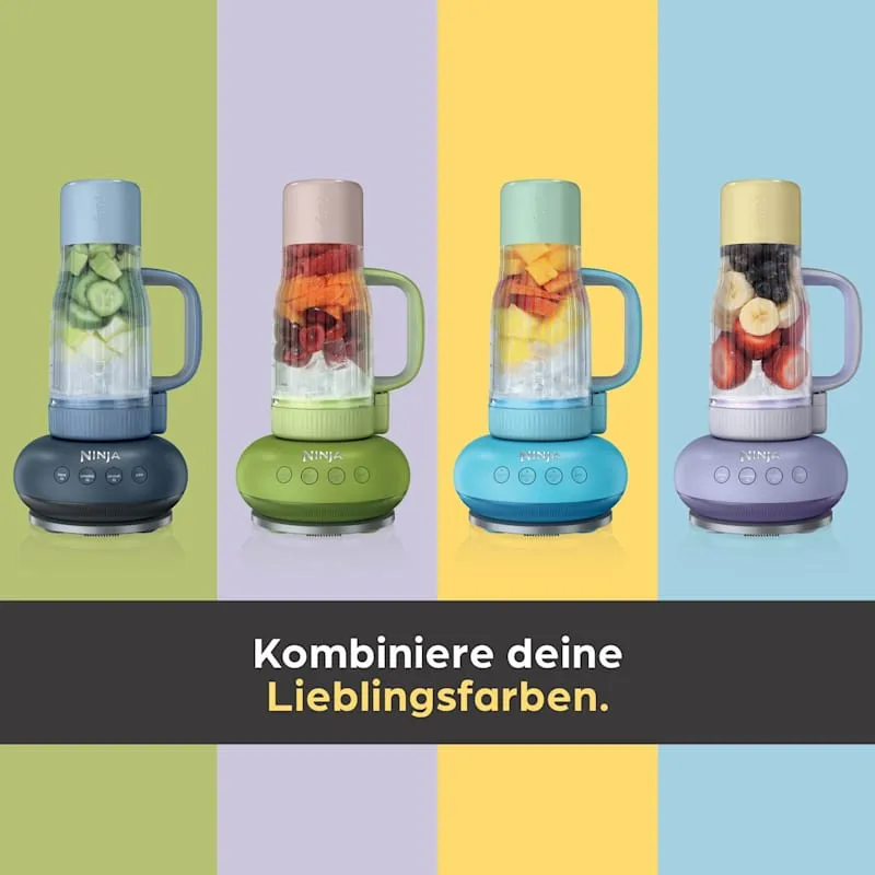 Ninja BlendBOSS DB351EUCY 1100 W 710 ml -kannettava tehosekoitin, sininen ja musta