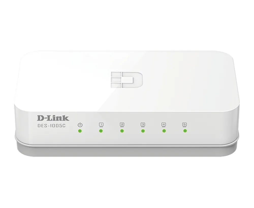 D-Link DES-1005C/E - 5-port Fast Ethernet unmanaged desktop switch, white