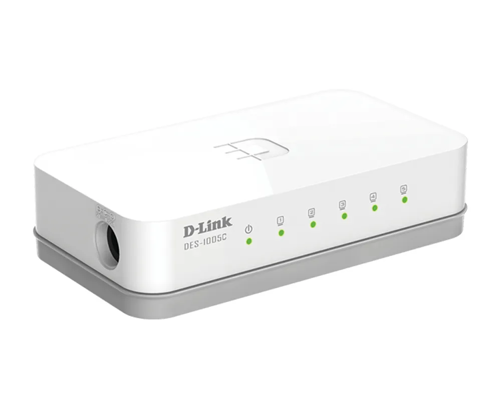 D-Link DES-1005C/E - 5-port Fast Ethernet unmanaged desktop switch, white