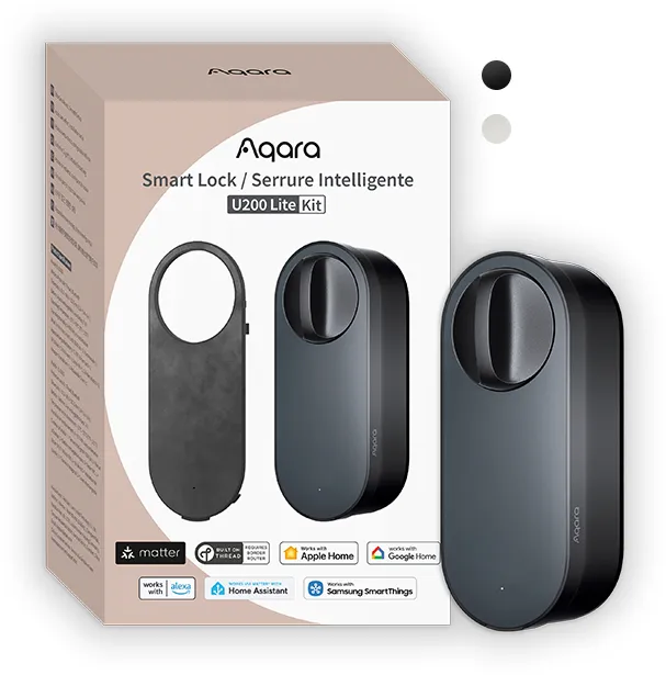 Aqara Smart Lock U200 Lite Kit -älylukko, musta (Homekit, Matter, Thread)