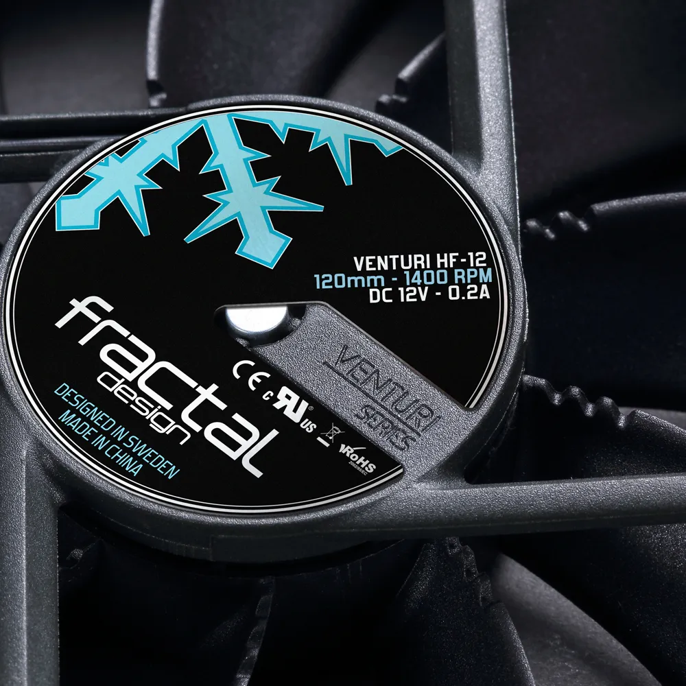Fractal Design Venturi HP-12 PWM, 120mm - chassi fl&auml;kt, svart