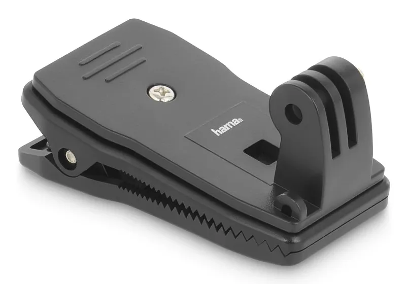 HAMA HA-00004573 360-Degree Swivel Clip Mount for GoPro-Compatible Action Cameras, Black