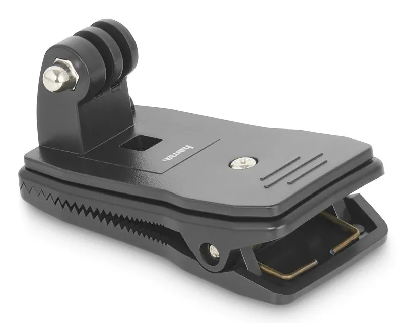HAMA HA-00004573 360-Degree Swivel Clip Mount for GoPro-Compatible Action Cameras, Black