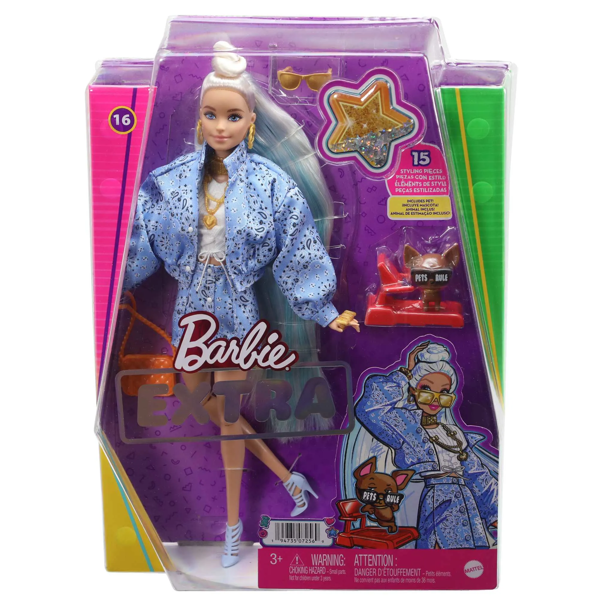 Mattel Barbie Extra Doll with Light Blue Skirt &amp; Jacket (blonde)