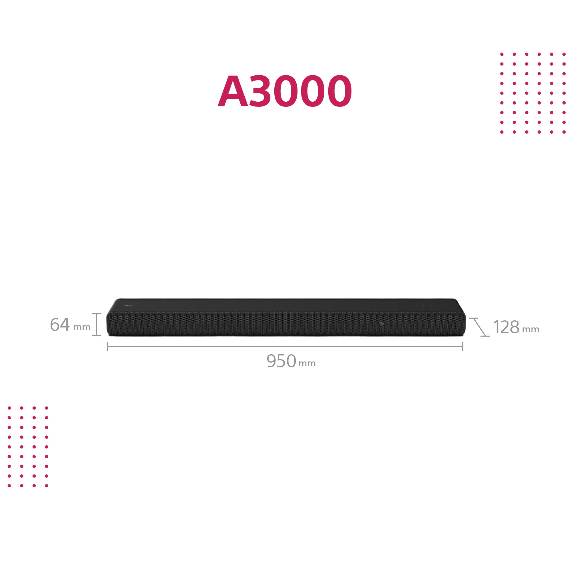 Sony HTA3000 360 Spatial Sound Mapping Dolby Atmos DTS:X 3.1-channel Soundbar
