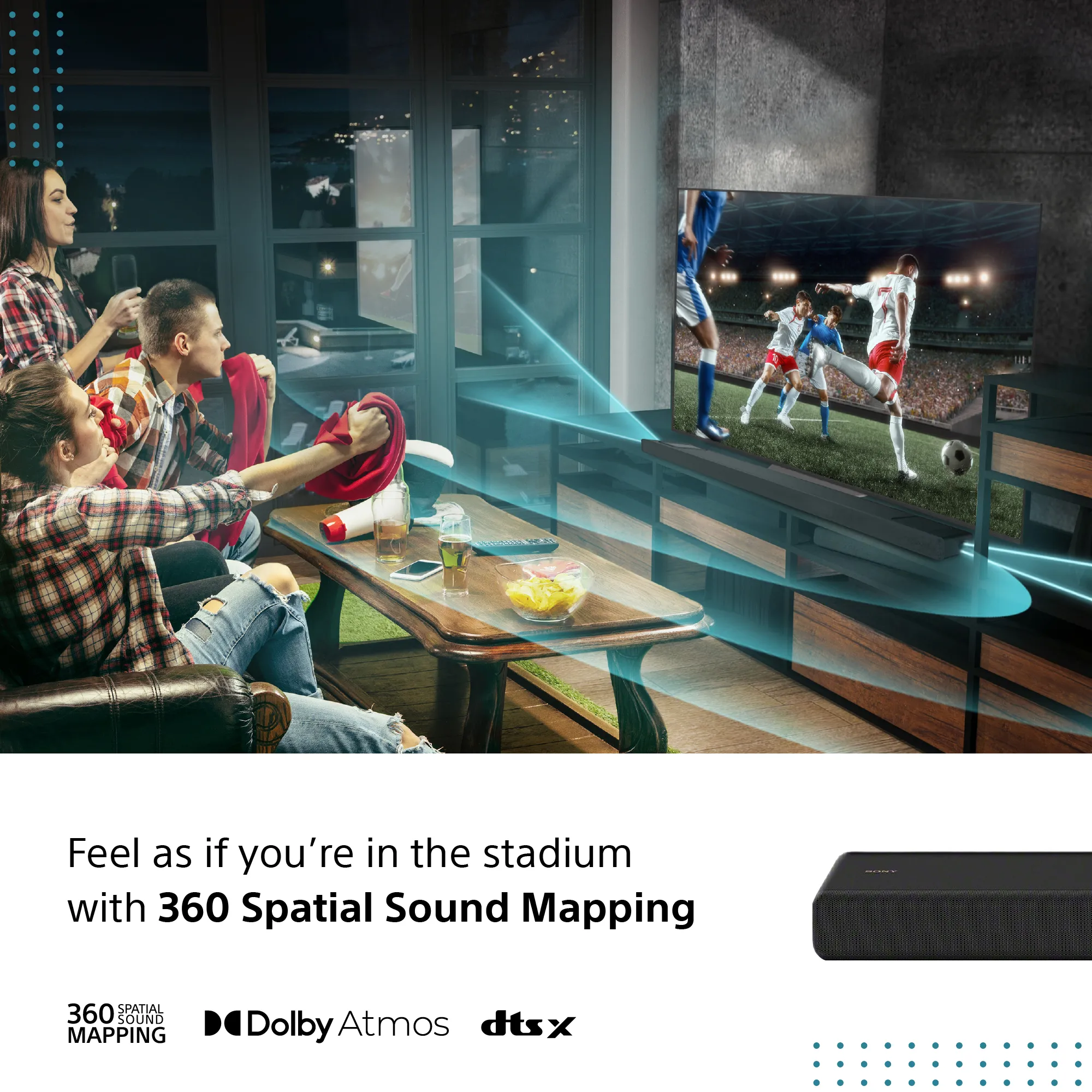 Sony HTA3000 360 Spatial Sound Mapping Dolby Atmos DTS:X 3.1-kanavainen Soundbar